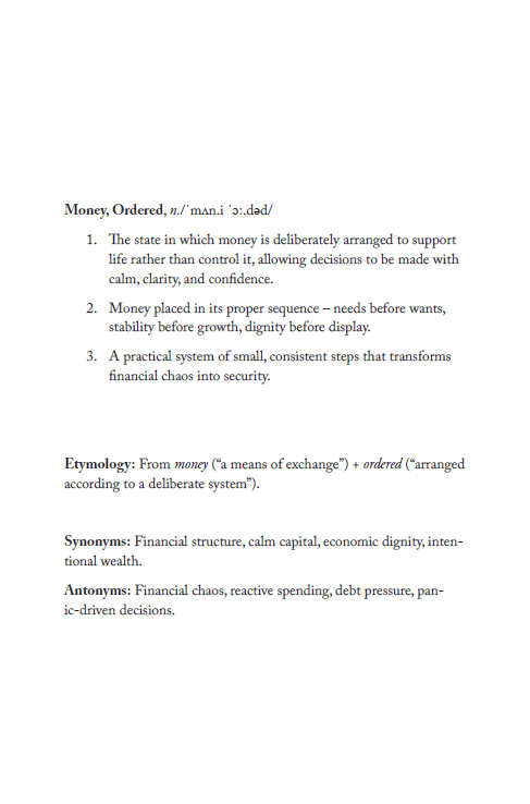 MONEY, ORDERED: The 10-Step System to Turn Financial Chaos into Lasting Stability